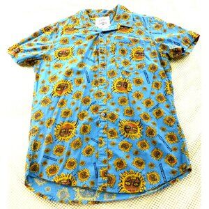Sublime All Over Graphics Sun Print Short Sleeve Button-Up Shirt 100% Cotton Sma
